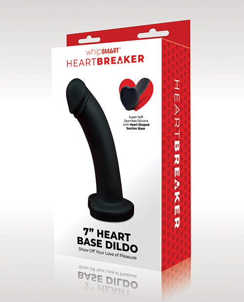 WhipSmart Heartbreaker 7” Heart Based Dildo - Black/Red