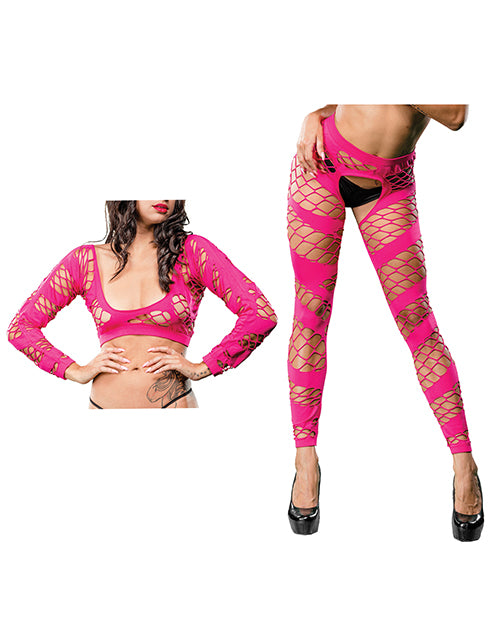 Beverly Hills Naughty Girl Crotchless Mesh & Fishnet Leggings