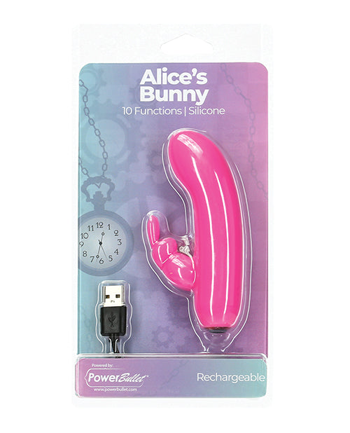 Alice’s Bunny Rechargeable Bullet w/Rabbit Sleeve - 10 Functions Pink