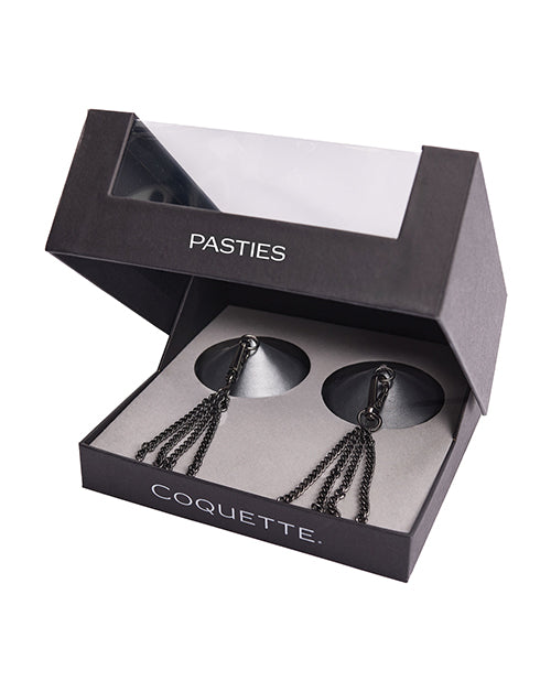 Pleasure Collection Gunmetal Glam Pasties w/Removeable Chain Tassels