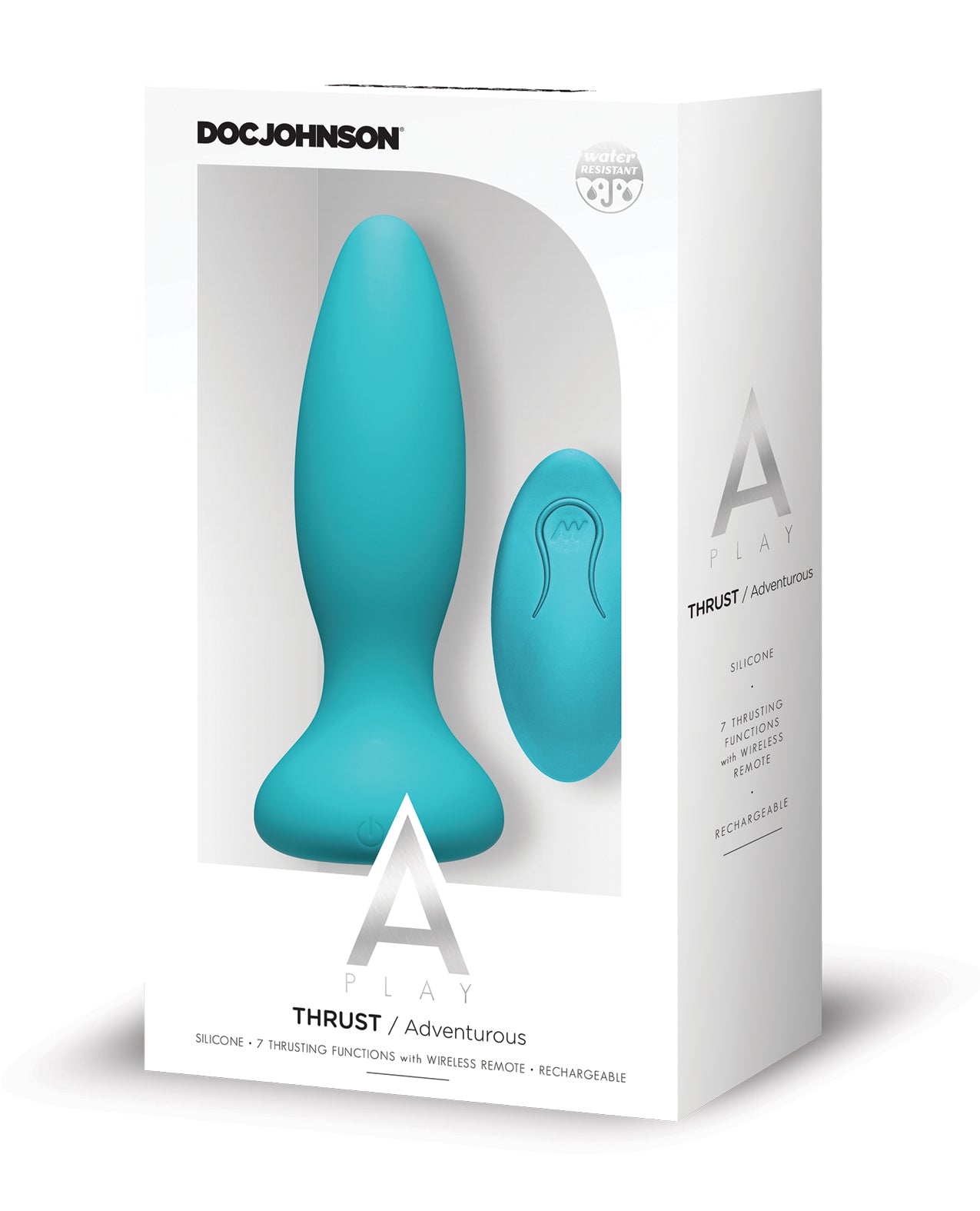 A Play Thrust Adventurous Rechargeable Silicone Anal Plug w/Remote