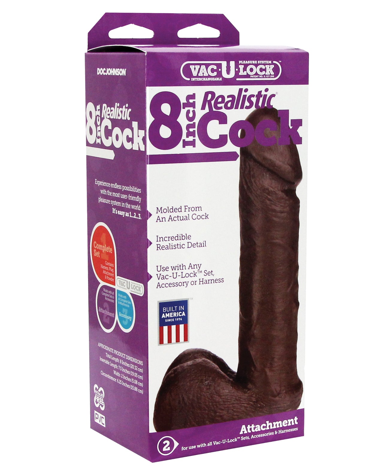 Vac-U-Lock 8" Realistic - Black