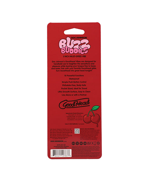 GoodHead Buzz Buddies 5" Multi-Speed Vibe - Cherries