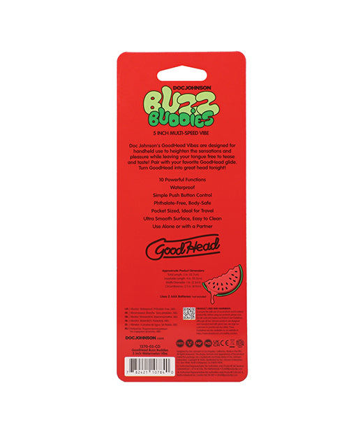 GoodHead Buzz Buddies 5" Multi-Speed Vibe - Watermelon