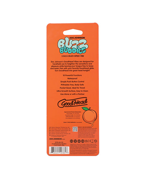 GoodHead Buzz Buddies 5" Multi-Speed Vibe - Peaches