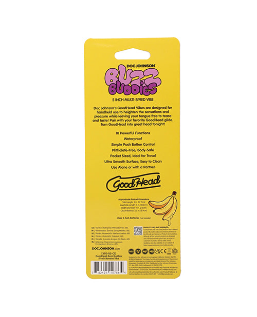 GoodHead Buzz Buddies 5" Multi-Speed Vibe - Bananas