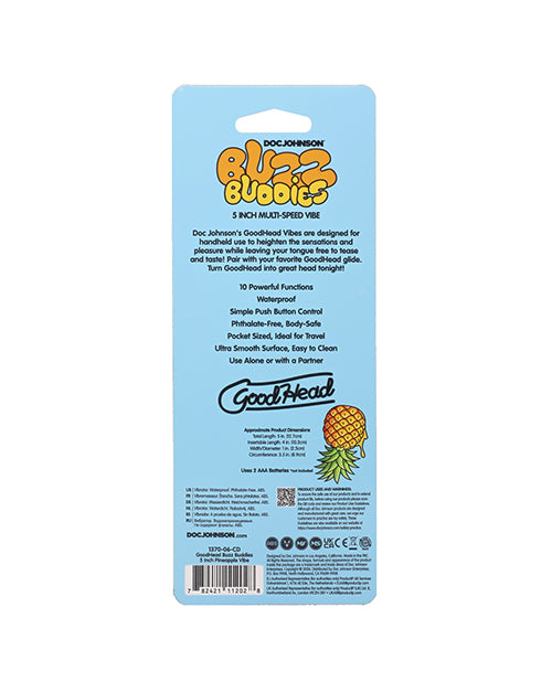 GoodHead Buzz Buddies 5" Multi-Speed Vibe - Pineapple
