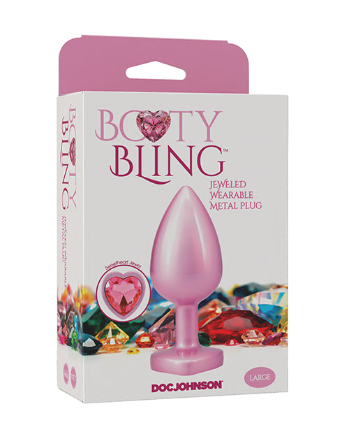 Booty Bling Jeweled Metal Plug - Large Pink