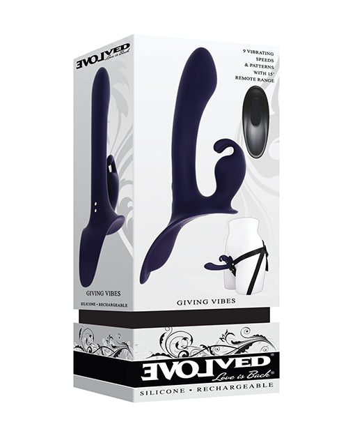 Evolved Giving Vibes Strap-On Bunny Eared Stimulator w/Remote Control