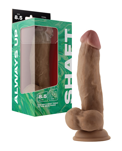 Shaft Model N Flexskin Liquid Silicone 8.5" Side Curve Dong w/Balls - Oak