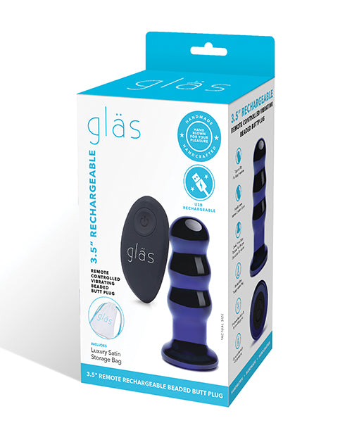 Glas 3.5" Rechargeable Vibrating Beaded Butt Plug