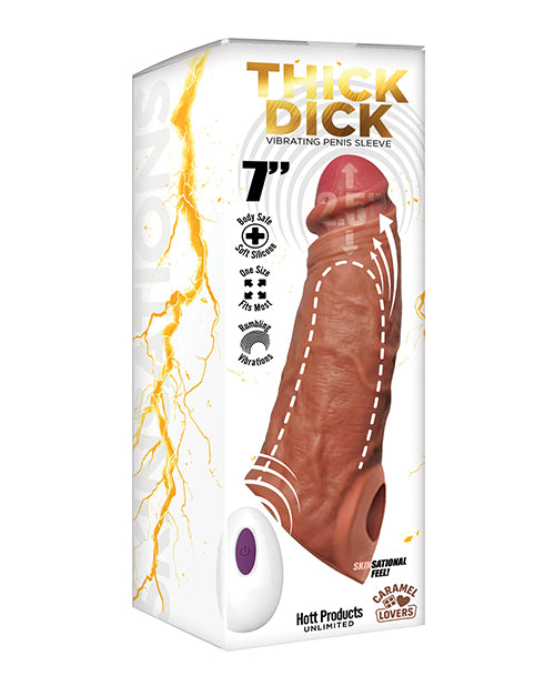 Skinsations Thick Dick Vibrating Sleeve w/Remote Control Multi-Function