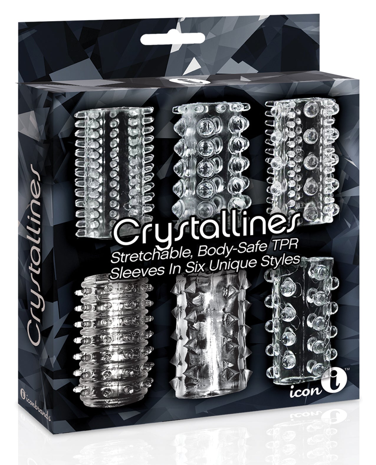 The 9’s Crystalline TPR Cock Sleeve 6 Pack - Clear