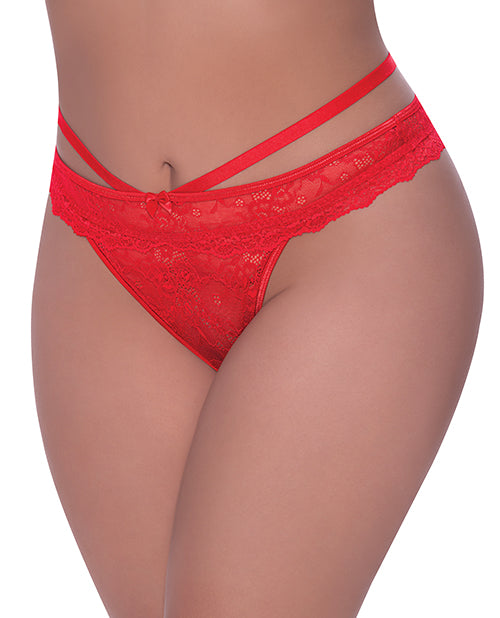 Ooh La Lace Peek-a-Boo Cheeky Panty Red