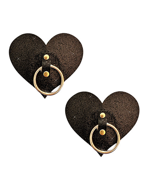 Neva Nude After Midnight Glitter Hoop Heart Pasties