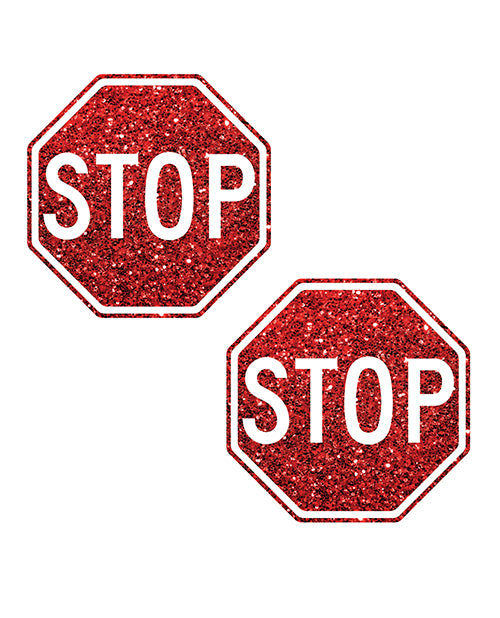Neva Nude Stop Sign Glitter Pasties