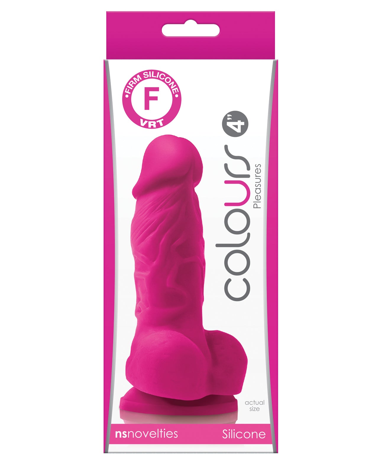 Colours Pleasures 4” Dong w/Balls & Suction Cup - Pink