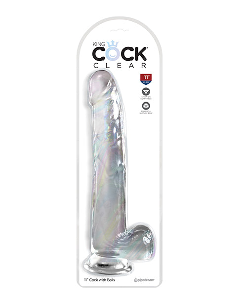 King Cock Clear 11" Cock w/Balls