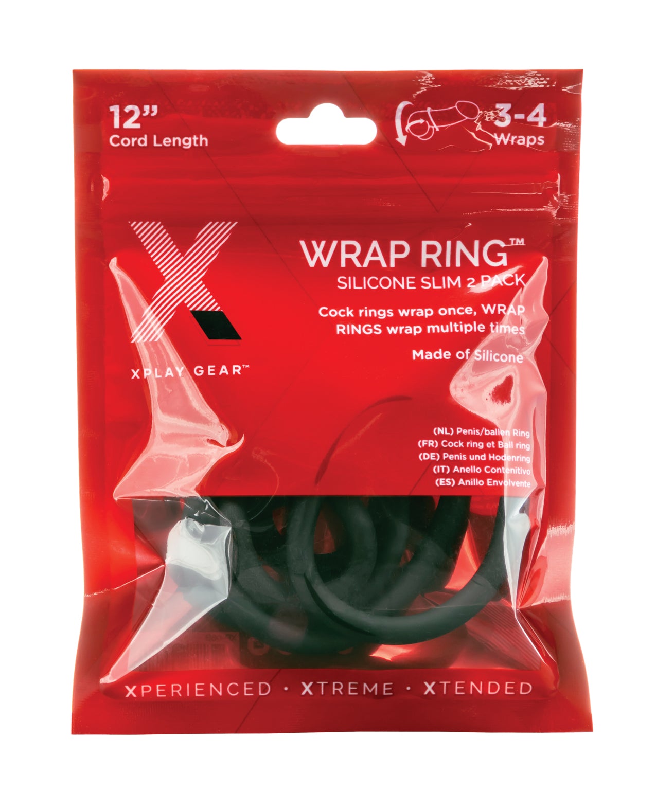 Xplay Gear Silicone 12” Slim Wrap Ring - Black Pack of 2