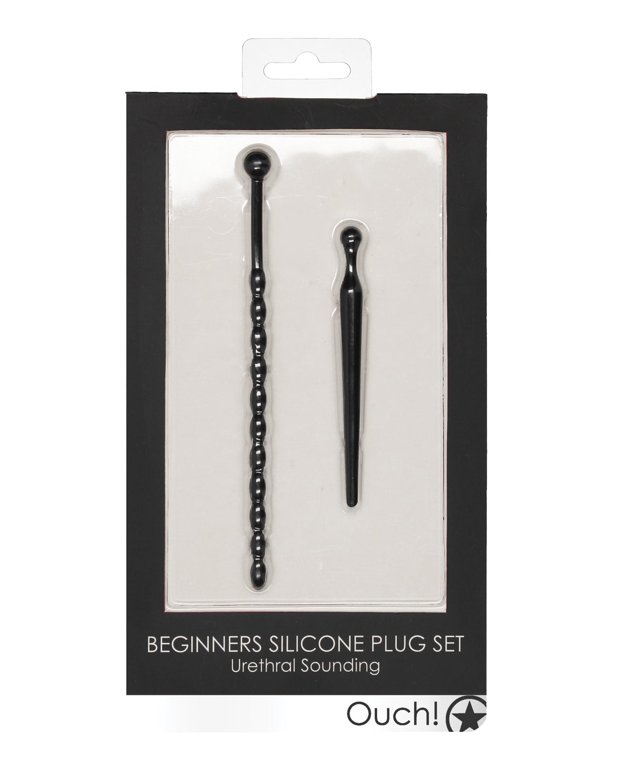 Shots Ouch Urethral Sounding Beginner's Silicone Plug Set - Black