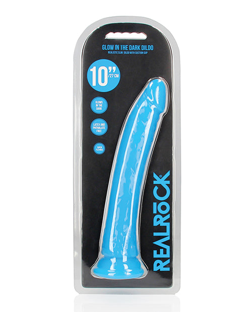 Shots RealRock 10" Slim Dildo Glow in the Dark