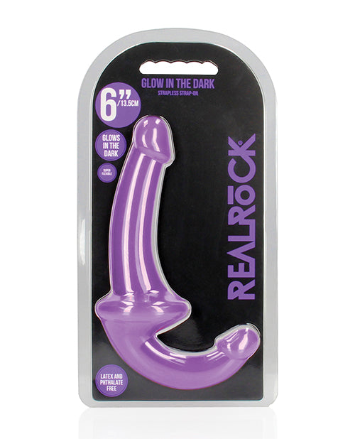 Shots RealRock 6" Strapless Strap On Glow in the Dark