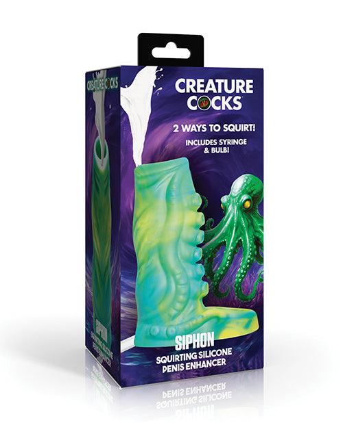 Creature Cocks Tentacle Squirting Silicone Penis Enhancer - Green