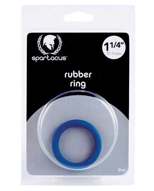 Spartacus 1.25&quot; Rubber Cock Ring - Blue