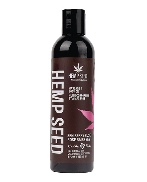 Earthly Body Massage &amp; Body Oil - 8 oz Zen Berry Rose