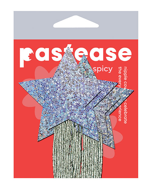 Pastease Glitter Tassle Stars - Silver O/S