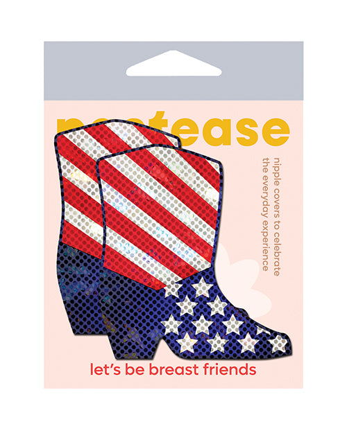Pastease Premium Sparkling Stars &amp; Strips USA Cowboy Boot - Red/White/Blue O/S