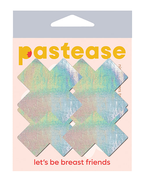 Pastease Premium Petites Holographic Plus X - Silver O/S Pack of 2 Pair