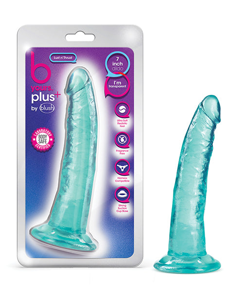Blush B Yours Plus 7&quot; Lust n&apos; Thrust Dildo - Teal