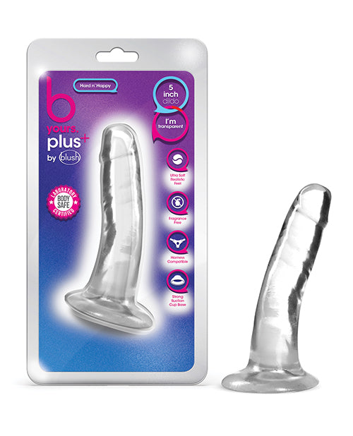 Blush B Yours Plus 5&quot; Hard n&apos; Happy Dildo - Clear
