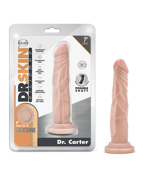Blush Dr. Skin Silicone Dr. Carter 7.5&quot; Dildo - Vanilla
