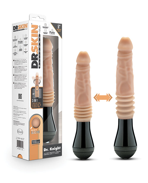 Dr. Skin Blush Dr. Skin Silicone Dr. Knight Thrusting Gyrating Vibrating Dildo