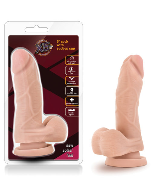 Blush X5 5&quot; Cock w/Flexible Spine - Beige