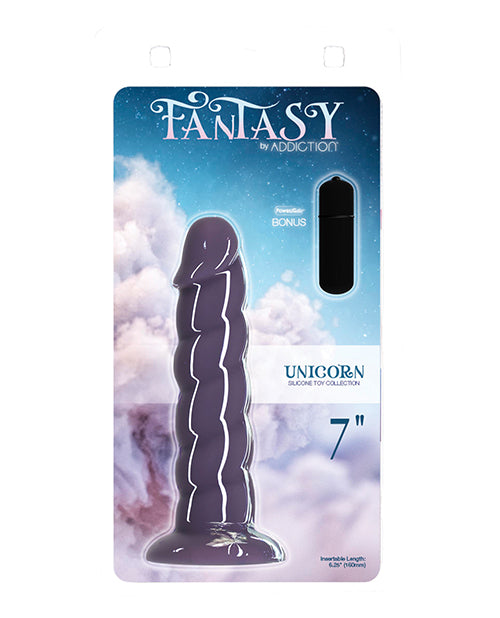 Fantasy Addiction 7&quot; Unicorn Dildo - Purple