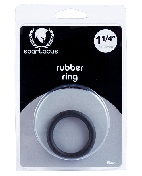 Spartacus 1.25&quot; Rubber Cock Ring - Black