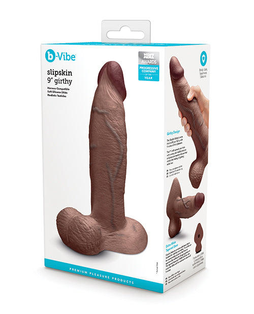 b-Vibe Slipskin 9&quot; Girthy - Brown