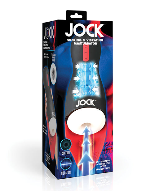 Curve Toys Jock Sucking &amp; Vibrating Masturbator - Black/Red