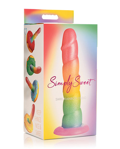 Curve Toys Simply Sweet 6.5"  Swirl Rainbow Dildo