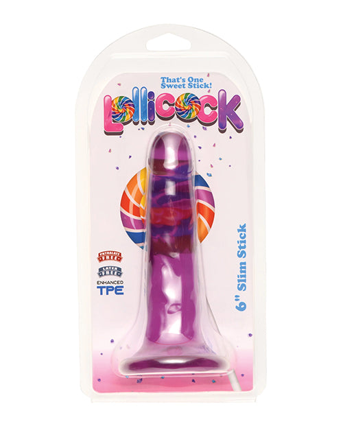 Curve Toys Lollicock 6&quot; Slim Stick - Grape Ice