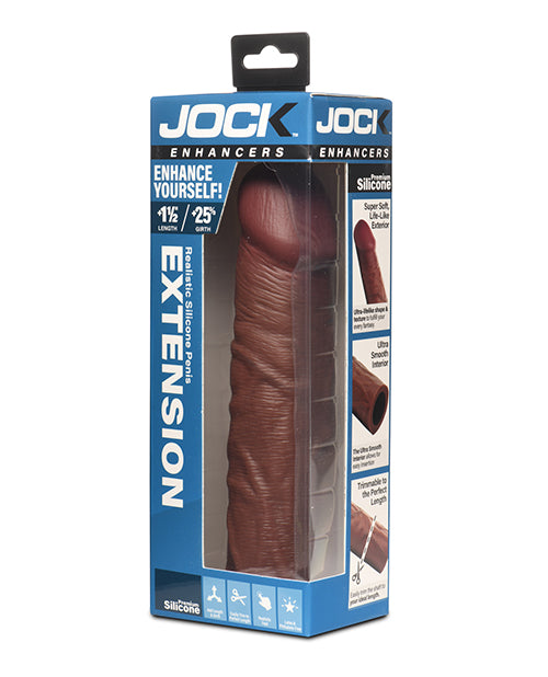Curve Toys Jock Enhancers 1.5&quot; Silicone Penis Extension Sleeve - Dark