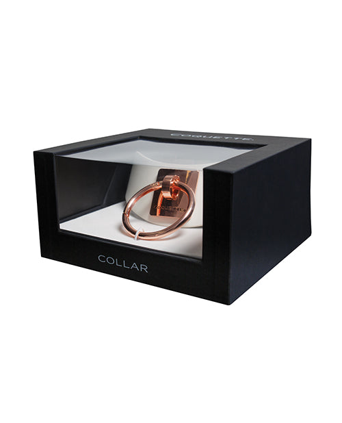 Pleasure Collection Adjustable Collar - White/Rose Gold