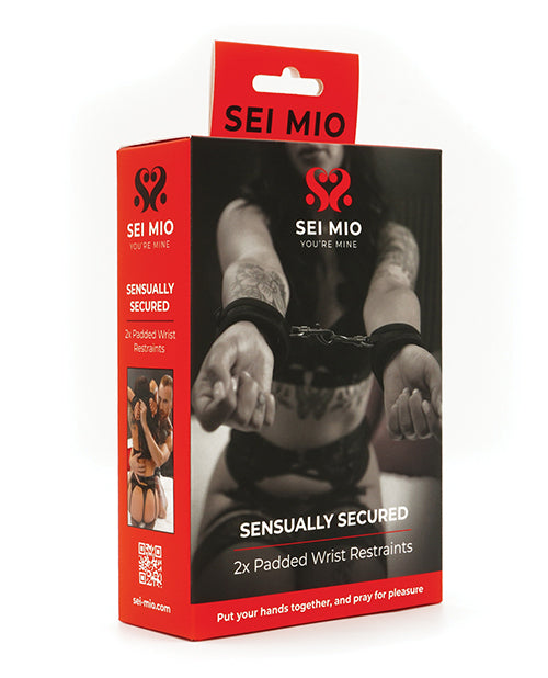 Sei Mio Sensually Secured Velvet Handcuffs - Black