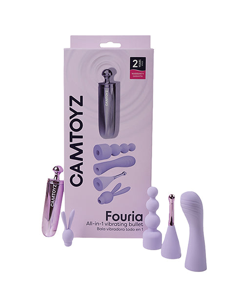 Camtoyz All-in-One Vibrating Bullet w/Attachments - Purple