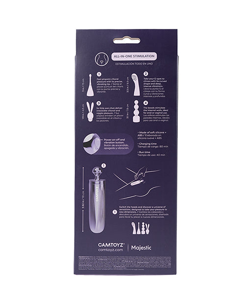 Camtoyz All-in-One Vibrating Bullet w/Attachments - Purple