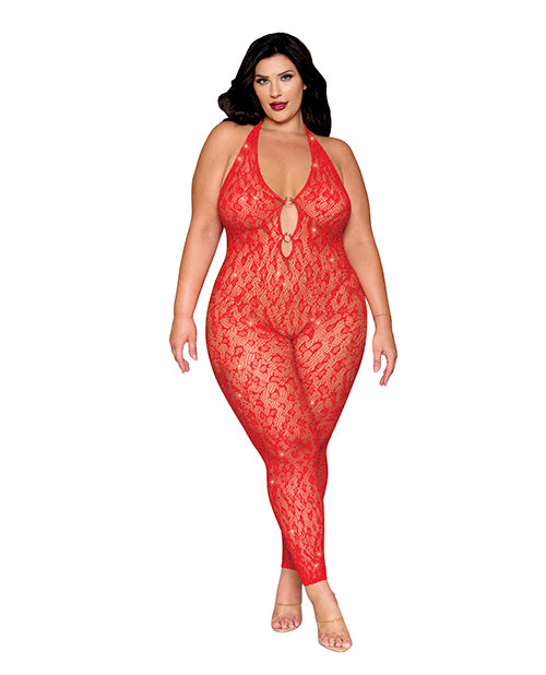 Black Diamond Leopard Pattern Seamless Bodystocking w/Gold Details - Image 2