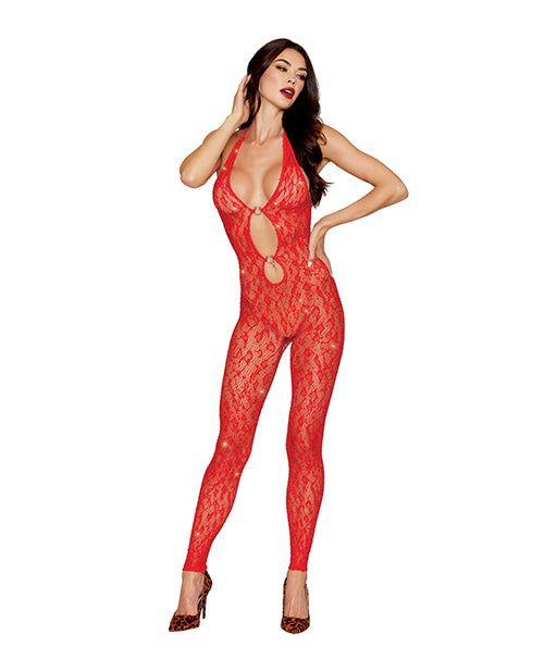 Black Diamond Leopard Pattern Seamless Bodystocking w/Gold Details